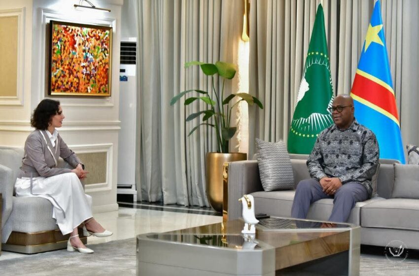 Félix Tshisekedi a reçu mme Hadja Lahbib, la commissaire européenne chargée de l’aide humanitaire